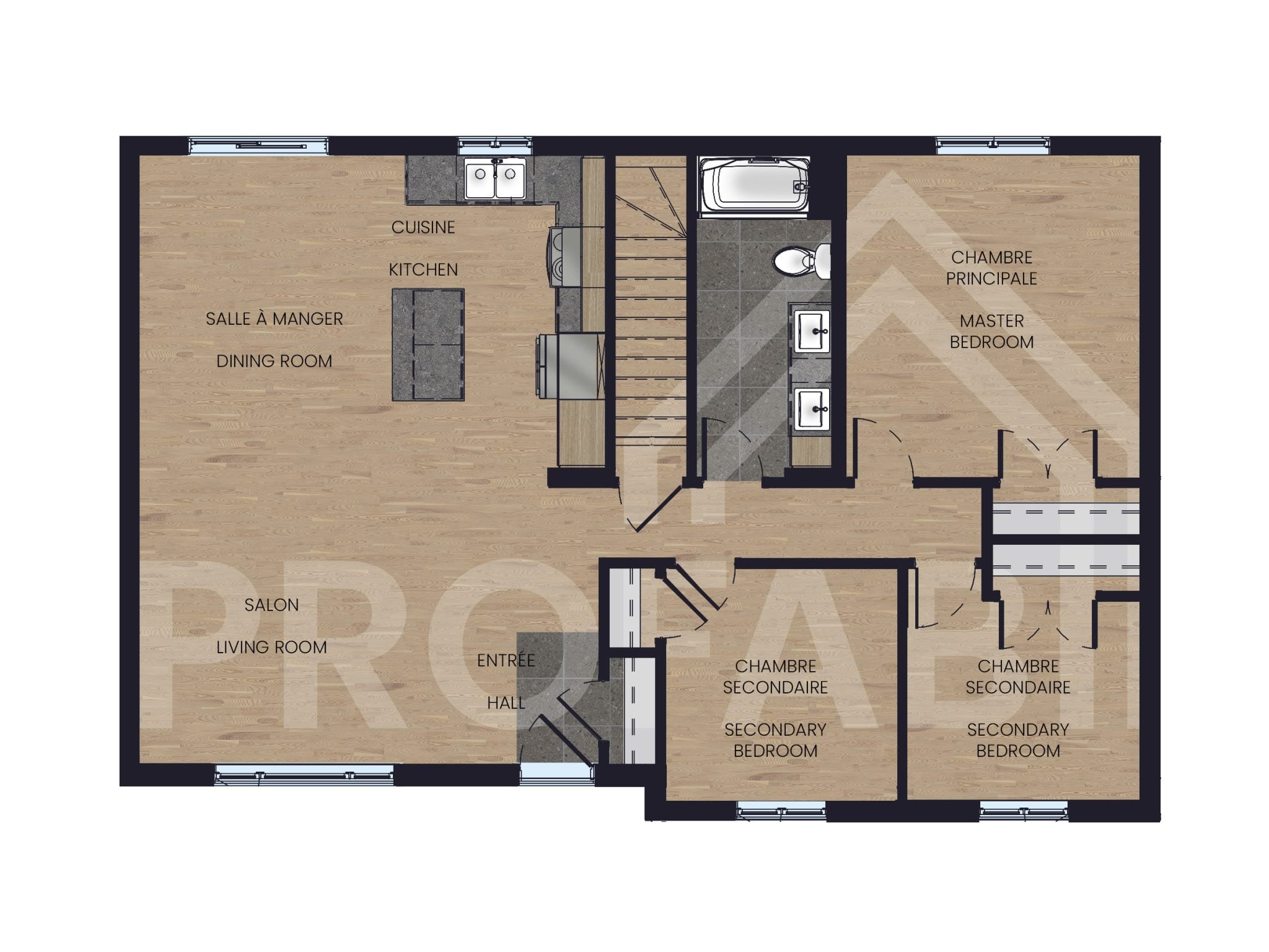 ProFab Queensland basic floor plan, Ontario catalogue