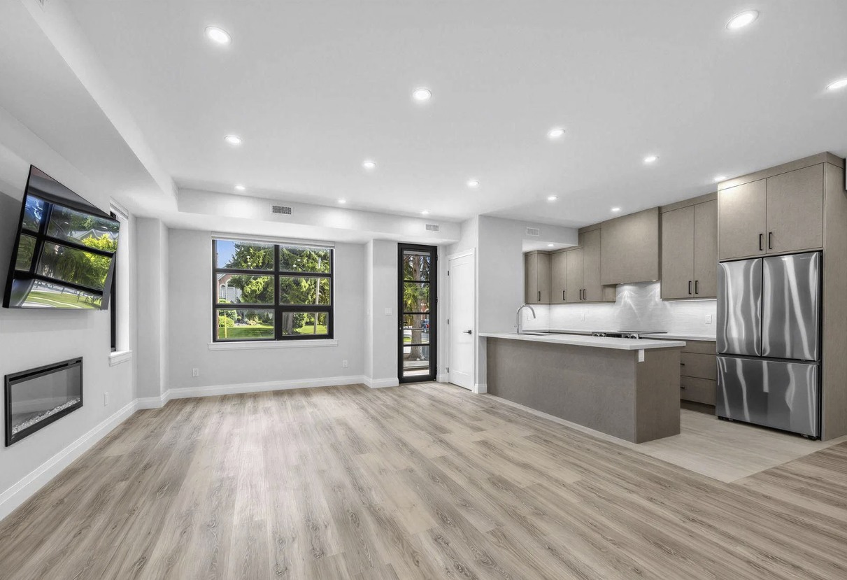 Open-concept kitchen and living room